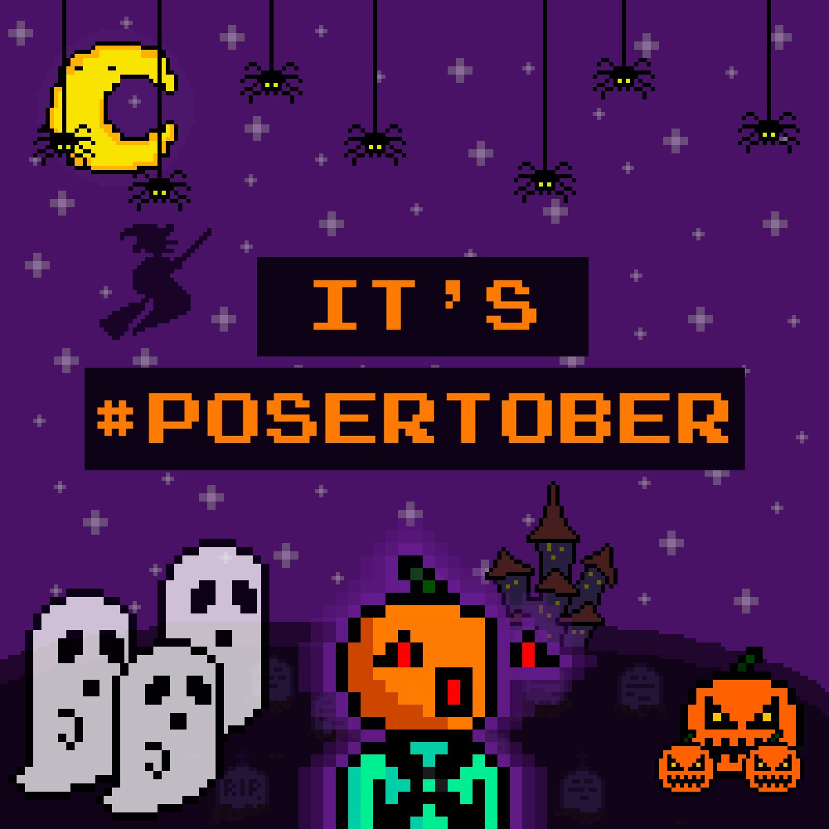 🎨It's POSERTOBER! 🎨 Create poser-related pixel art: 2D, animation or even 3D! There are no limits, use your imagination! Tweet your art using the #posertober tag Everyone participates! This is a real chance for anyone to join the Poser. The top 5 artworks get an award!