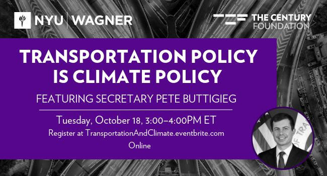 This Tuesday, October 18 at 3:00pm ET, join @SecretaryPete, @NYUWagner, & @TCFdotorg for a conversation on the Biden administration’s historic investments in transportation. RSVP: ow.ly/e9si50L7qGk