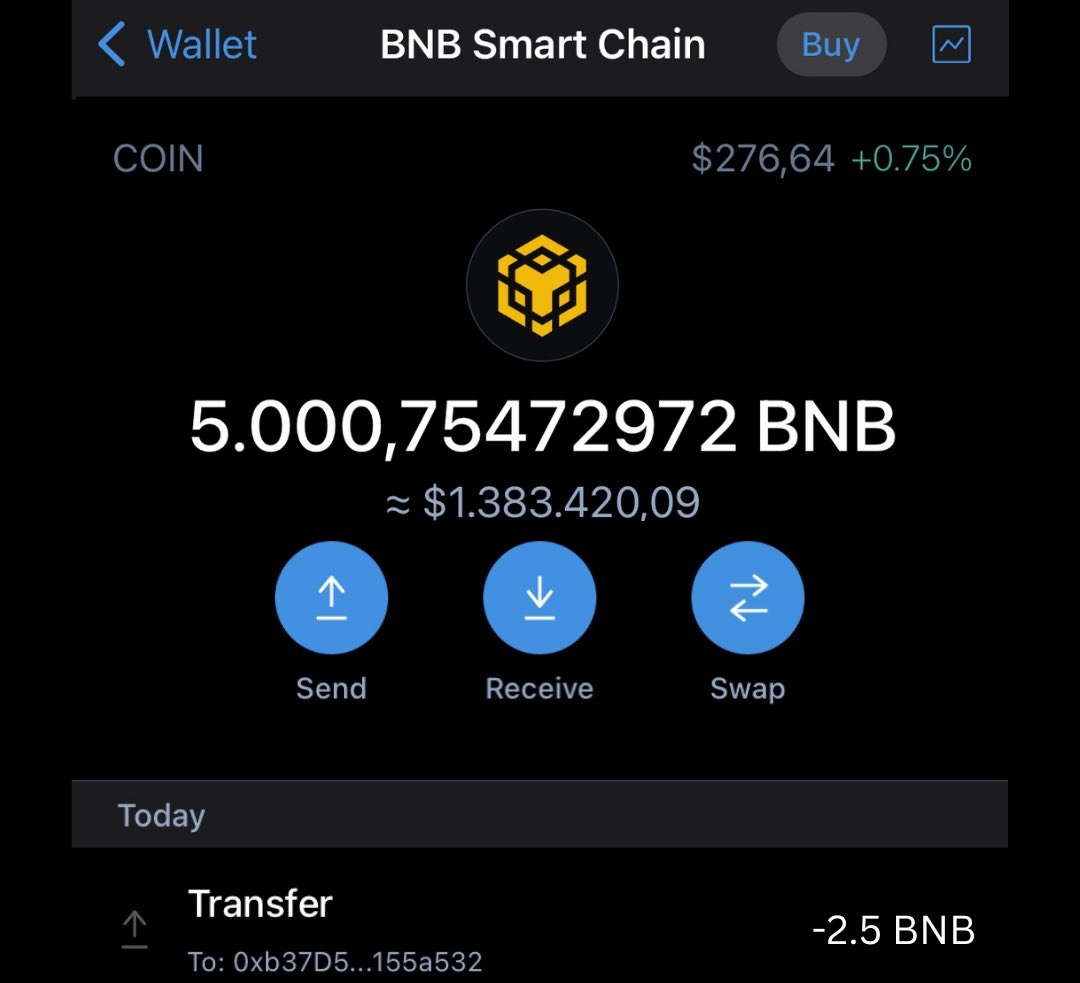 You will receive 7 $BNB = $2,037 in your wallet,

First 1,600 Participants will Receive #BNB       Airdrop, to enter just like, follow and rt, Retweet pinned 📌 post.

+Drop your BNB (Bep20) wallet address