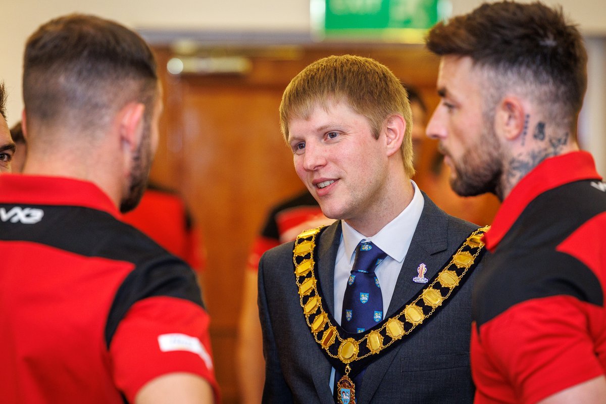 WalesRugbyL's tweet photo. Diolch yn fawr to the city of Preston for the warm welcome they continue to give us as we prepare for @RLWC2021.

Tuesday's civic reception was a memorable evening and we look forward to the rest of our time in your wonderful city.

#CymruRL | @prestoncouncil https://t.co/Q4ypEGu7xg