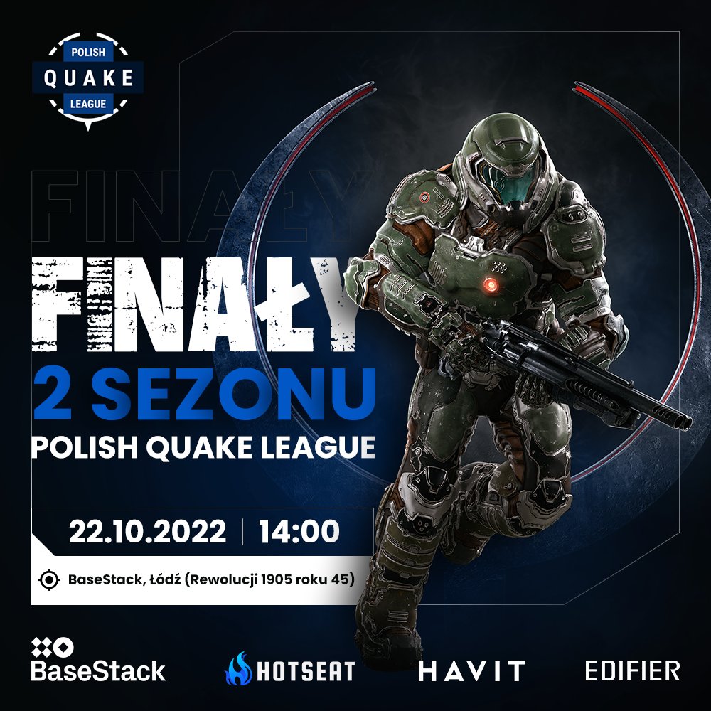 📅 22.10.2022, 14:00
📌BaseStack, ul. Rewolucji 1905 roku 45 - Łódź
🪜 linktr.ee/pql2_finals

One of biggest polish Quake events upcoming this month - Polish Quake League Finals at @BaseStackGaming! 

📺 twitch.tv/hotseat_gg