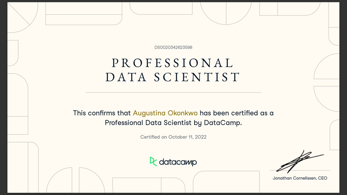My case study got approved. Datacamp certified again😀 #DCcertified #I4GDatacamp #DCDonates Link to my case study publication. app.datacamp.com/workspace/w/11…