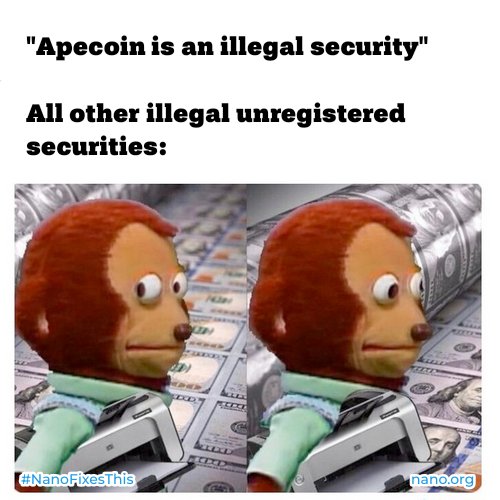 Ghostbanned7's tweet photo. All illegal ICO #security #cryptocurrencies illegally promoted to US citizens right now:
https://t.co/uwvaJjWa1R
#apecoin $APE #yuga @yugalabs #illegal #unregistered #securities #SecuritiesAct #Altcoins #SEC #NanoIsSuperior #NanoFixesThis #Nano $XNO https://t.co/7EKQBN7WIR
