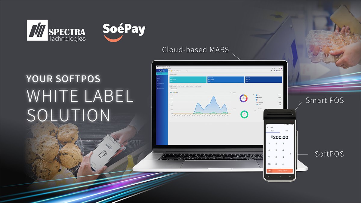 spectratechpos's tweet photo. Team up with #SPECTRA today - our #SmartPOS and #SoftPOS, #cloudbased Merchant &amp; Acquirer Revenue System (#MARS), and a wide range of payment acceptance, your business could grow unstoppably with our support. 

Contact us to know more NOW! 
https://t.co/hNjLobzfAh https://t.co/BgokoTjgaI