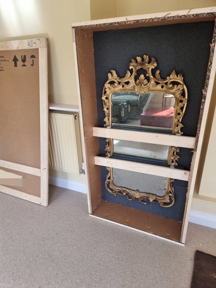 martinbros01's tweet photo. #mirror #crated #delicate #happyclients #ornate #19thcentury #antiques #fineart #UK #Europe https://t.co/Bj1ysI7zqF