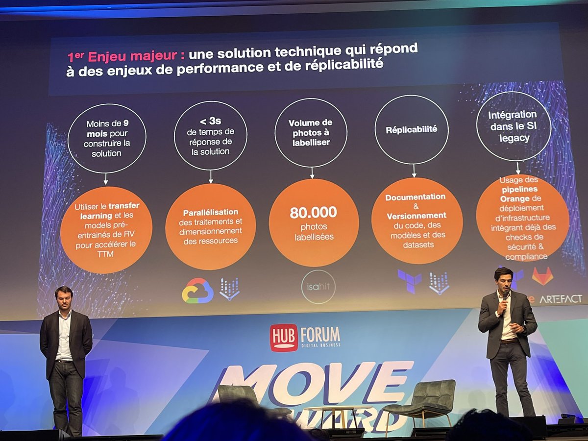 AdelineTraisnel's tweet photo. 🚀 @MedericChomel d’@Orange_France et Vincent Luciani d’Artefact nous indique que l’#IA utilise la reconnaissance visuelle pour assister le technicien dans l’identification des non-conformités 🟠 https://t.co/n18O6TNdyr