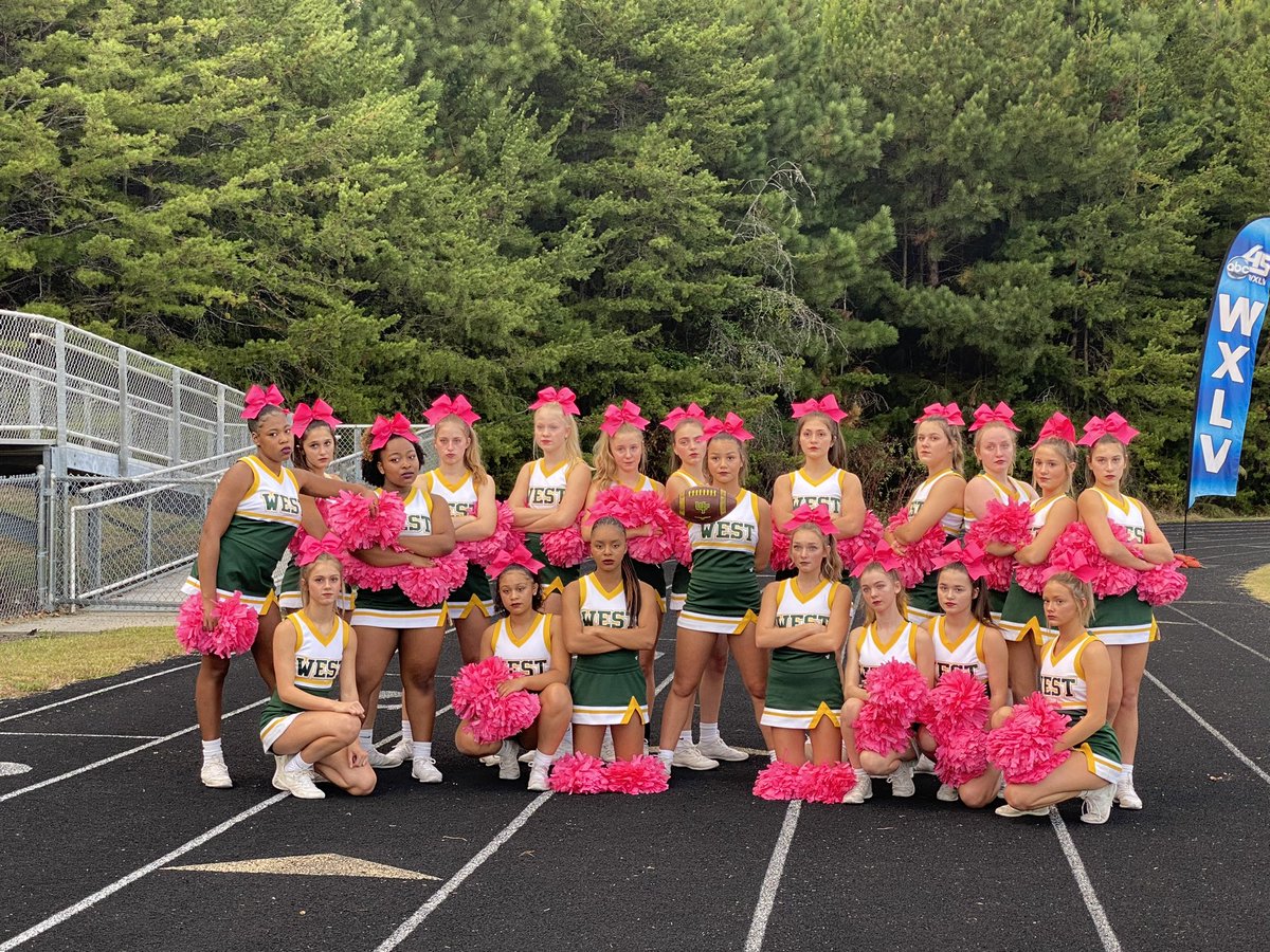 West Forsyth Varsity Cheer wears PINK! #WXII #BreastCancerAwareness #WestForysthHS #Cheers