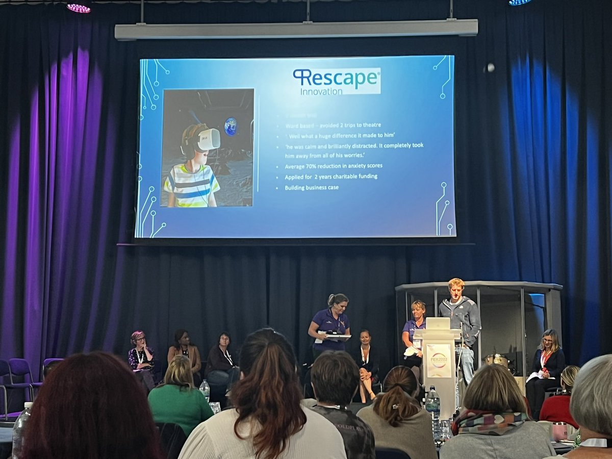 kate pryde💙 (@katepryde) on Twitter photo Impressive reductions in anxiety using VR headsets pre theatre for children. Benefit for all including 💰 savings with reduced trips to theatre.
So fabulous to have playtherapists speaking #pier2022. Top work team Dorchester 👏🏻👏🏻👏🏻👏🏻
Something we must explore <a href="/SotonChildHosp/">Southampton Children's Hospital</a> Impressive reductions in anxiety using VR headsets pre theatre for children. Benefit for all including 💰 savings with reduced trips to theatre.
So fabulous to have playtherapists speaking #pier2022. Top work team Dorchester 👏🏻👏🏻👏🏻👏🏻
Something we must explore <a href="/SotonChildHosp/">Southampton Children's Hospital</a>