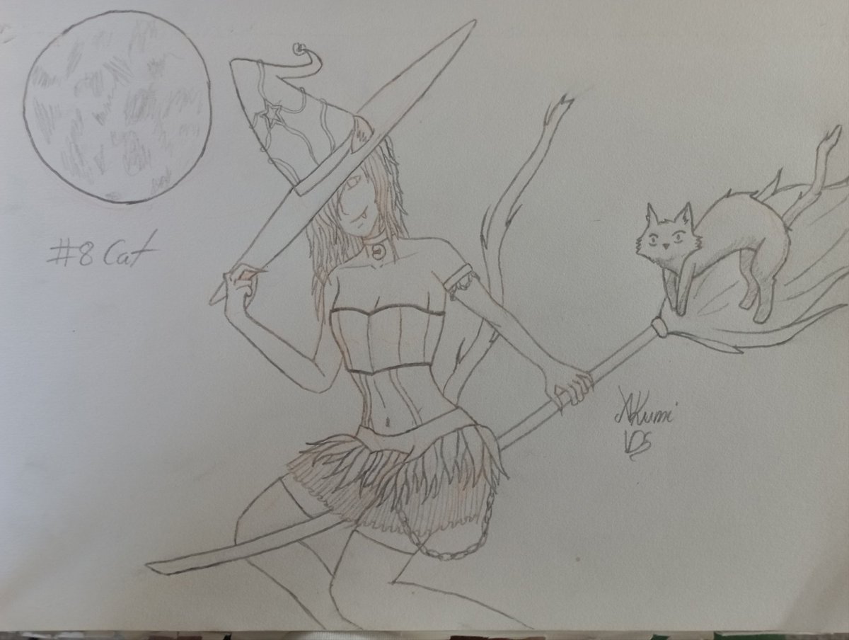 AkumiArt's tweet photo. New Witch, #cat this time. Sorry for be late, i Hope you like It (n_n).
#witchtember2022 #witchtember #witch #8cat #8cats #drawing #draw #traditionalart #traditionaldrawing #originalcharacter #originalart https://t.co/JtJZN6COzu