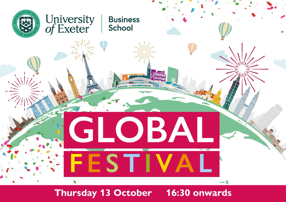 Printmaking, world foods, a climate justice workshop, live music... it's all happening tomorrow at the first ever <a href="/UofEBusiness/">University of Exeter Business School</a> Global Festival, a celebration of our rich cultural heritage. 

Read the programme and book your workshop places here: business-school.exeter.ac.uk/about/edi/glob…