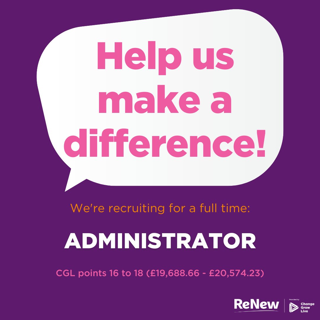 We are currently recruiting for an experienced Administrator with an interest in social care/substance misuse issues! Closing date: 25/10/2022 To apply, follow the link here: tinyurl.com/49wp593j
