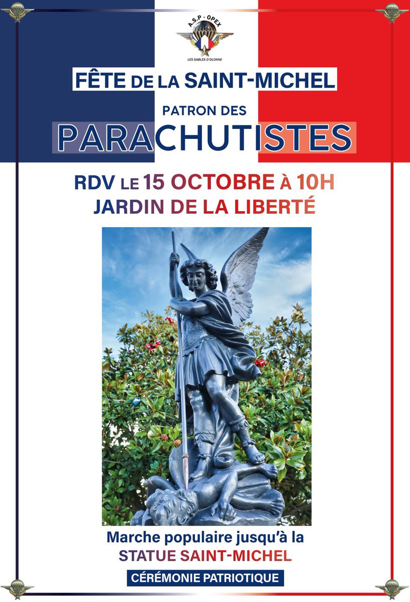 YannickMOREAU's tweet photo. Ce qui arrive à la #statue #SaintMichel des Sables d’Olonne peut arriver dans toutes les communes de France si nous nous laissons intimider par les ayatollahs de la #CancelCulture …

Rejoignons la marche populaire organisée par les #parachutistes sablais samedi à 10H ! https://t.co/bybkOEszdB