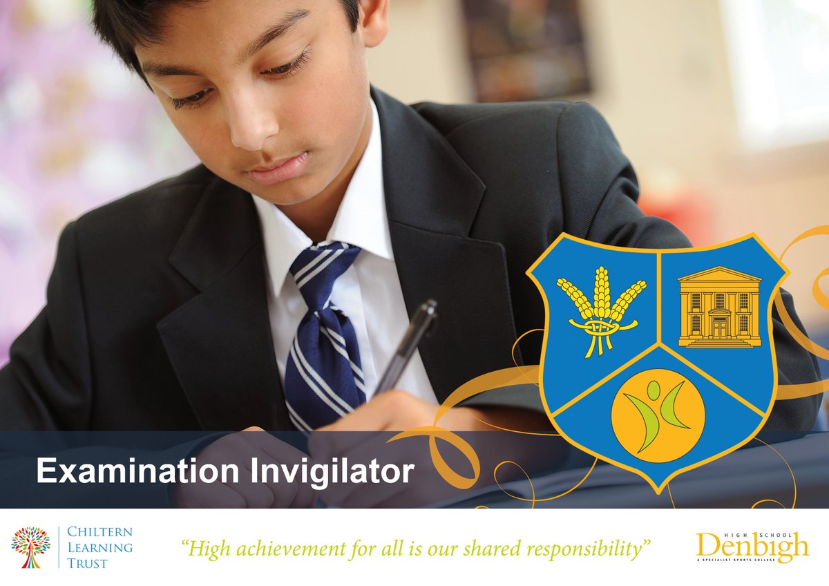 We are seeking to appoint an Examination Invigilator to join us as soon as possible. Please apply via My New Term. Closing Date: 9:00am, Monday 31st October 2022 denbighhigh.luton.sch.uk/.../Current-Va… mynewterm.com/jobs/136319/ED…