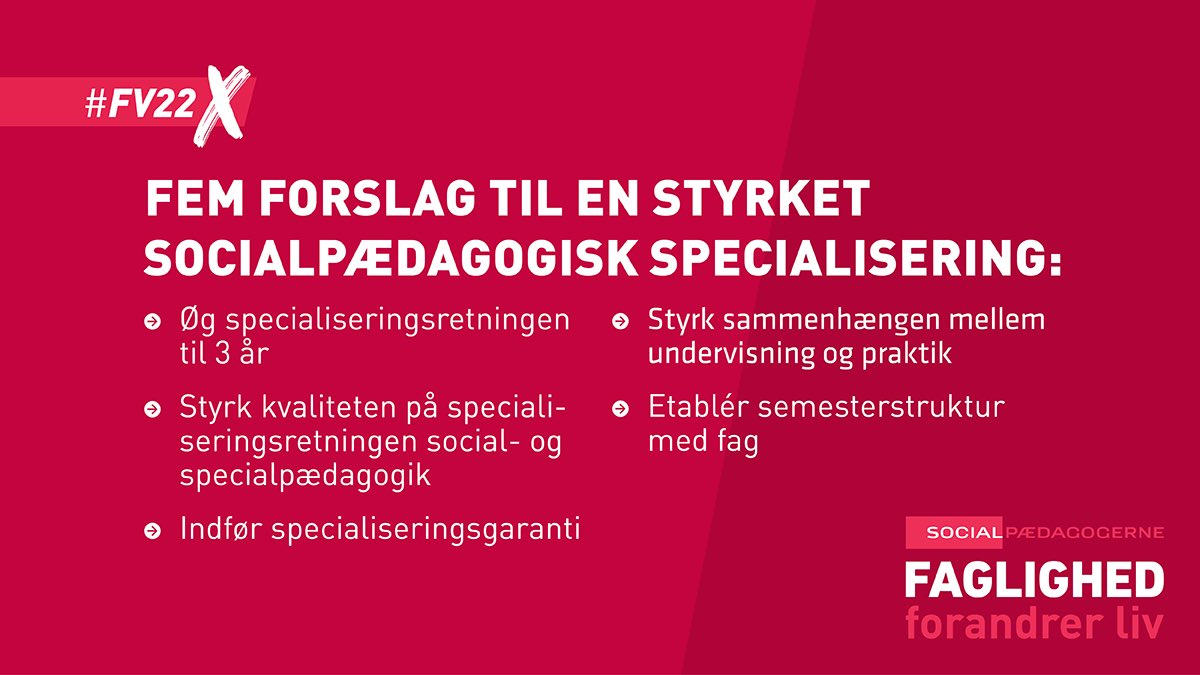 Forhandlinger af pædagoguddannelsen er førsteprioritet på uddannelsesområdet, når valget er afgjort, lyder det fra partierne💪
 
For Socialpædagogerne er det afgørende, at den socialpædagogiske specialisering på uddannelses styrkes markant.  #FV22 #uddpol akademikerbladet.dk/aktuelt/2022/o…