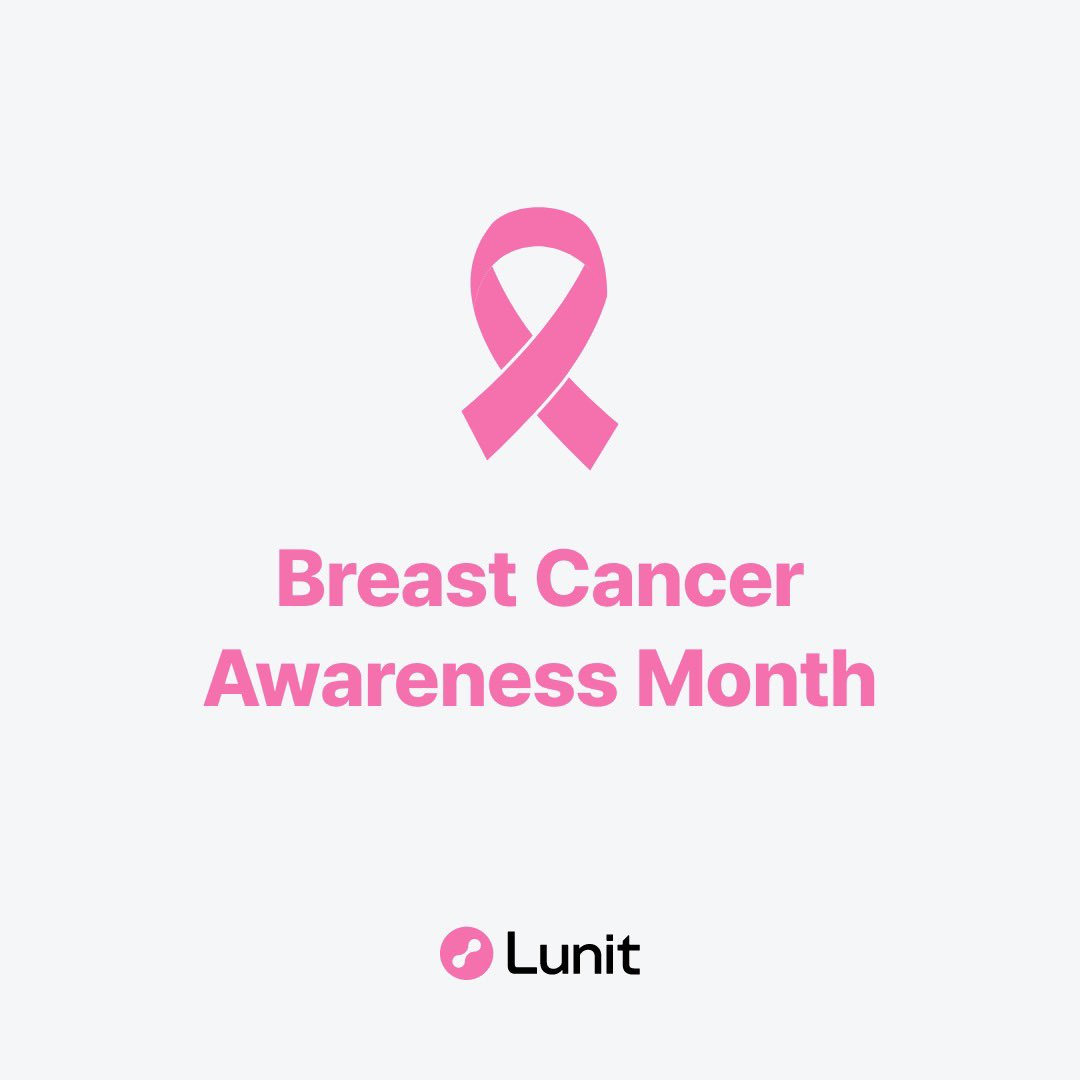 October is Breast Cancer Awareness Month￼ To show our support for everyone affected by breast cancer, we’ve changed the color of Lunit’s symbol to match the pink ribbon 🎀 #Lunit is dedicated to supporting the fight against breast cancer 💪 #BreastCancerAwarenessMonth