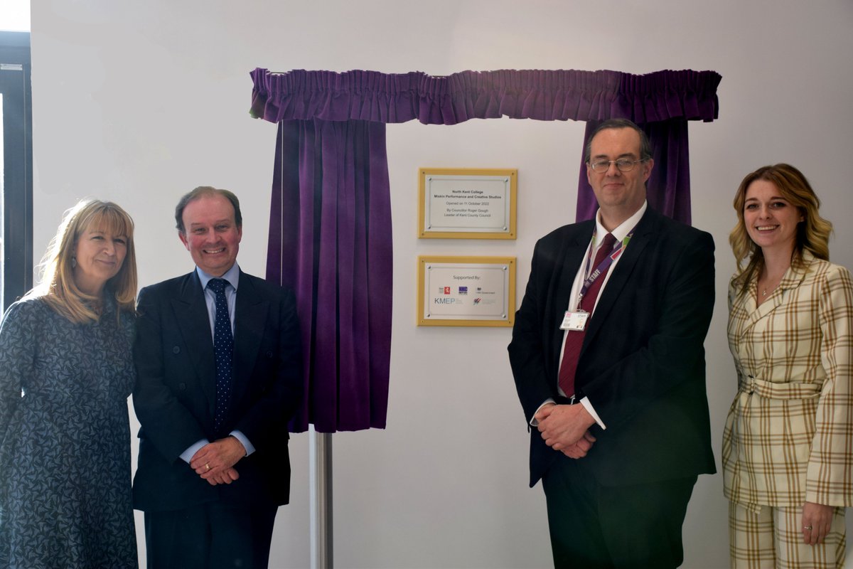 NKCollege1's tweet photo. Thank you to everyone who attended our grand opening yesterday for our #GettingBuildingFund project – Miskin Creative and Performance Studios at our Dartford campus. 
Special thanks to our guest speakers - @DehennaDavison, @RogerGough2 and @SarahCDance. https://t.co/BnNNFQJOeg