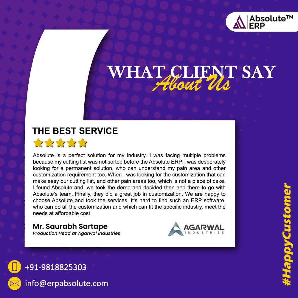 absolute_erp's tweet photo. We do appreciate your kind reviews and show satisfaction towards our services. Our Delighted Customers! Click here to know more- https://t.co/DfknCVoCpA
#AbsoluteERP #ERP #Clouderp #erpsystem #erpsoftware #enterpriseERP #ModernERP #ERPapplication #Manufacturingerp #ERPsolutions https://t.co/yYPbMN2vkk
