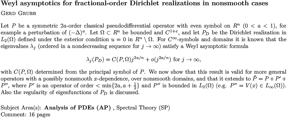 math.AP Analysis of PDES arXiv submissions tweet media