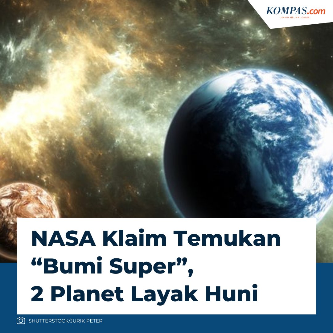 kompascom's tweet photo. Menurut para astronom, terdapat planet yang disebut "Bumi Super" yang diklaim lebih layak huni daripada Bumi. 

Baca selengkapnya di sini: https://t.co/h1Uxp5QEeV https://t.co/dXdufOWvXu