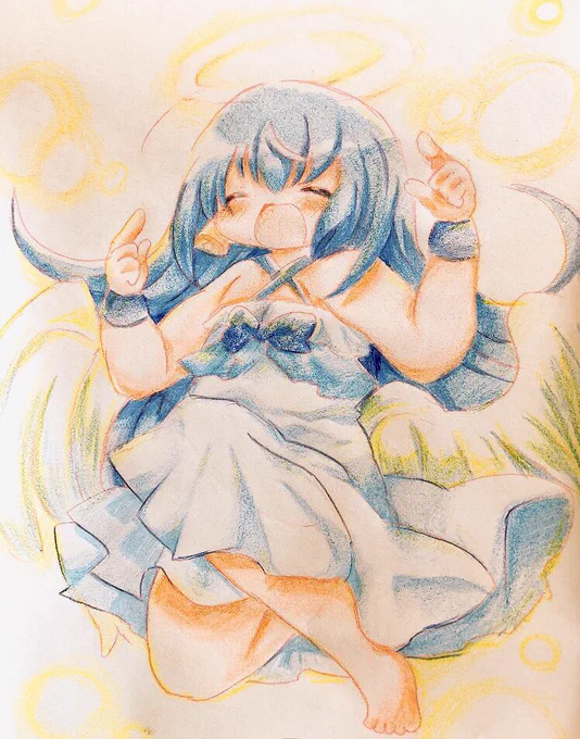 フォルダ生理してて懐かしくなったので過去に描いた色紙などの色鉛筆絵〜