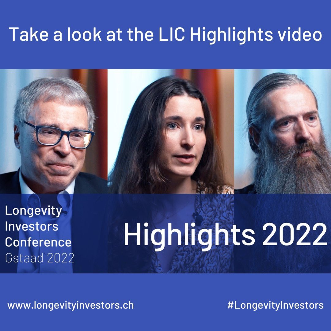 marcpbernegger's tweet image. Some highlights of our ‚Longevity Investors Conference’ in Gstaad and why longevity is the biggest investment opportunity in the decades to come 

youtu.be/Tx-L1x8C01M  

#LongevityInvestors @Longevity_Inv