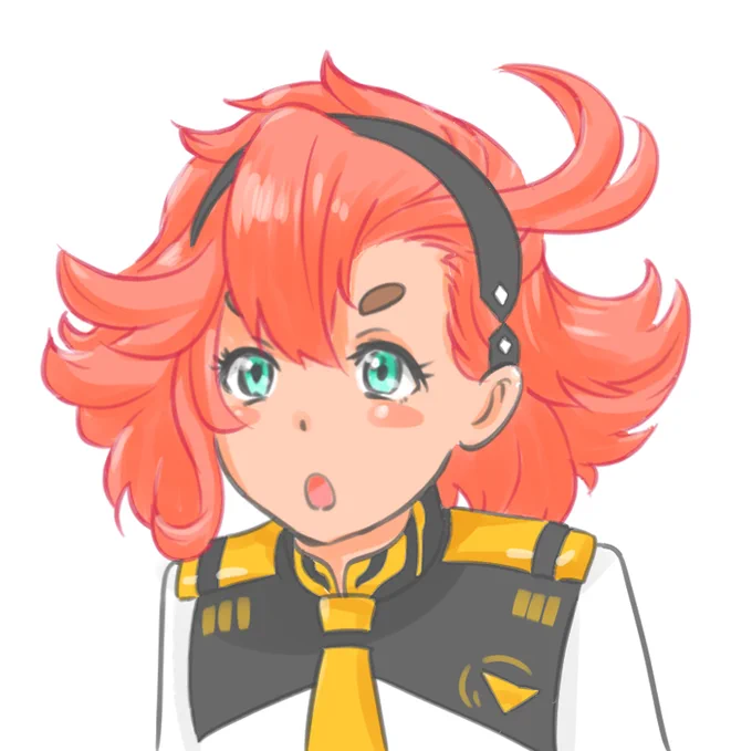 私の好きなガンダムのイラストトゲトゲしいツノに興味津々のスレッタさん 