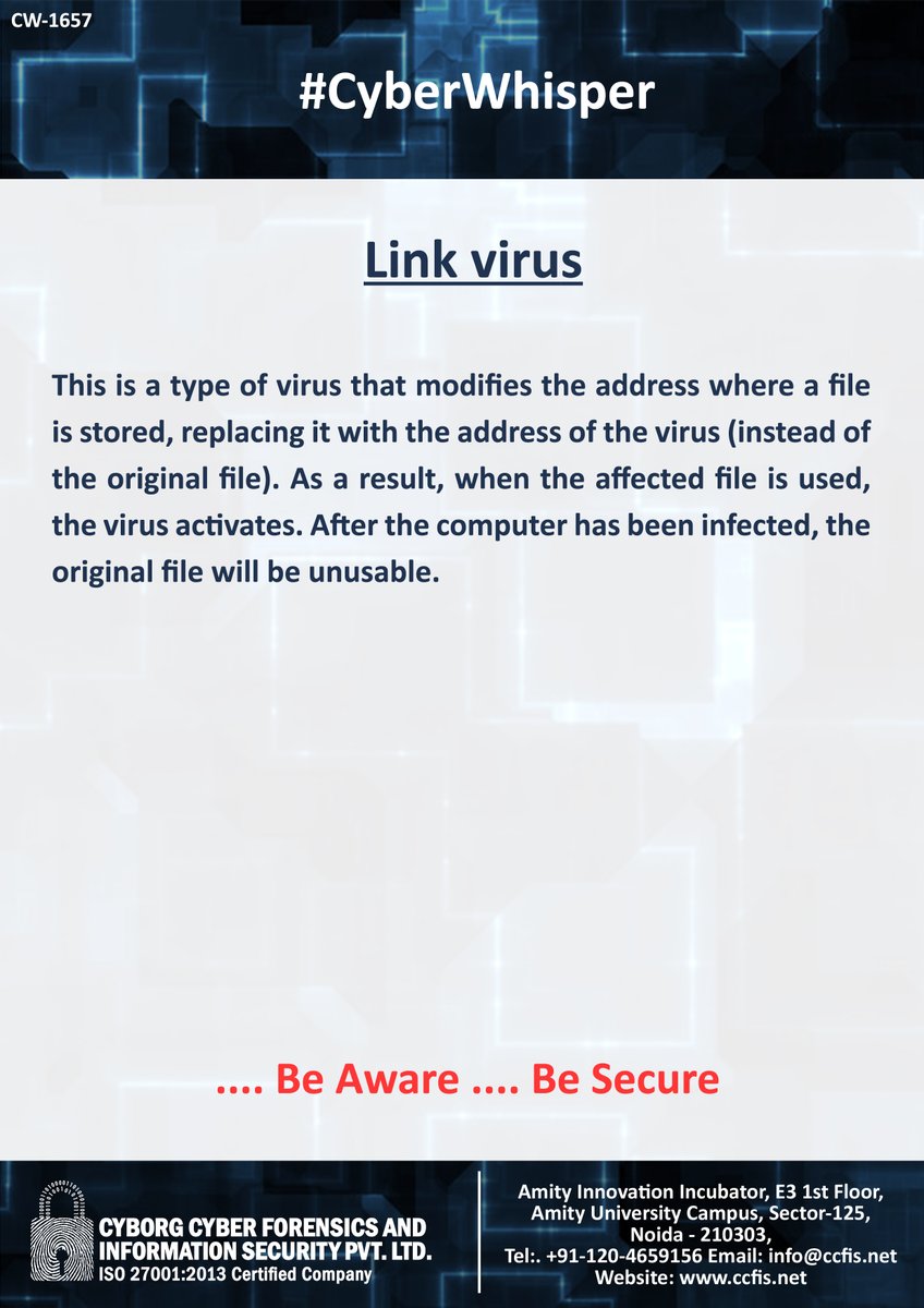 ccfis's tweet photo. #CyberWhisper #CyberSecurity #LinkVirus https://t.co/hPrYYf2iCI