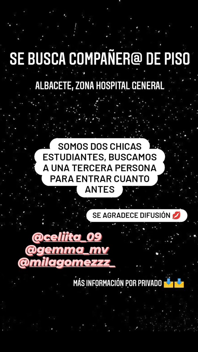 milagomezzz_'s tweet photo. #pisoalbacete se agradece difusión 😁💋💕 https://t.co/YEUiijpg4t