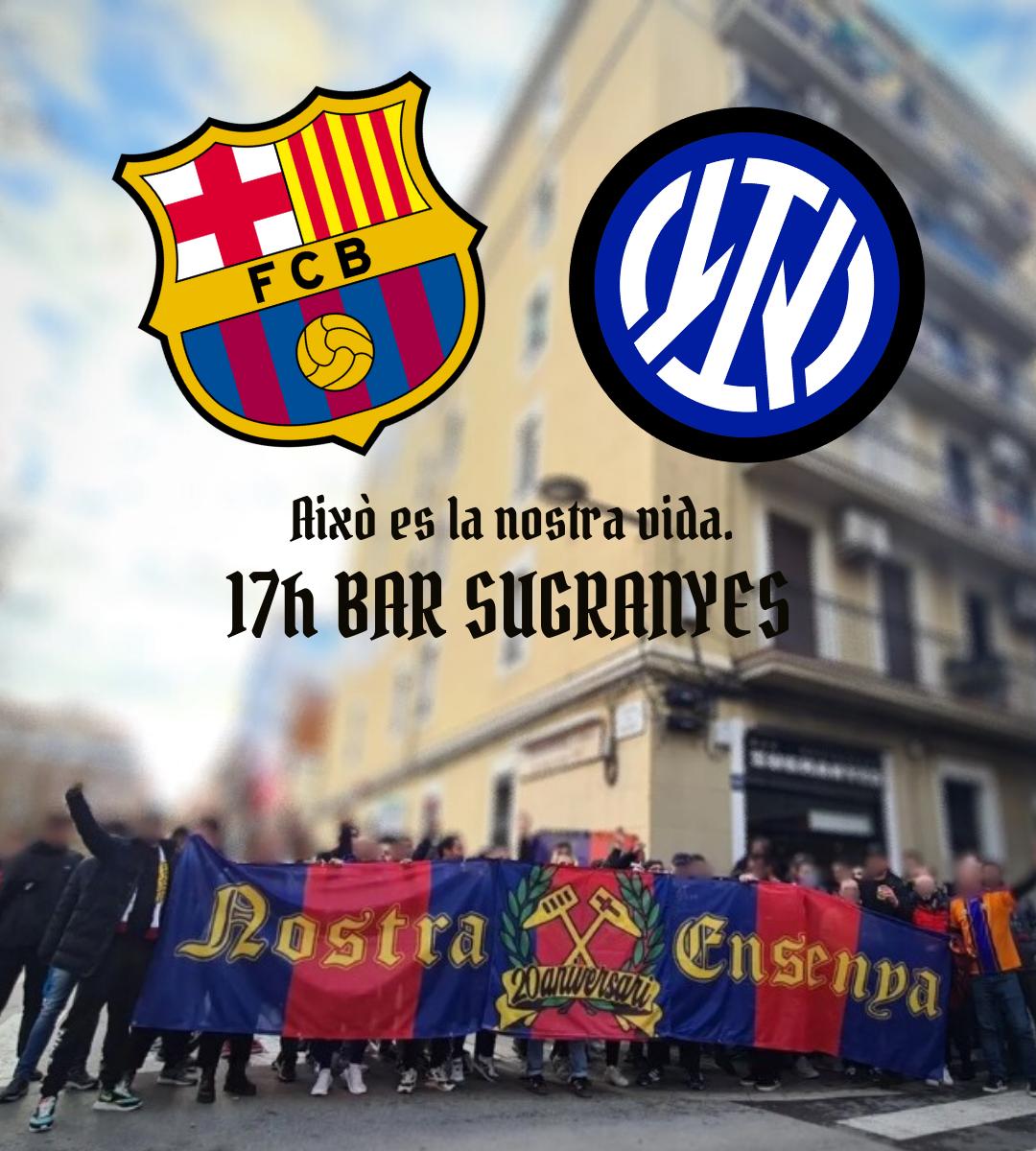 NOSTRAENSENYA's tweet photo. El camí cap a la victòria comença a les 17.00h al sugri, estàs convocat!
La nostra vida, el nostre camí 👊
#NostraEnsenya #Privaianima #NE20anys #europablaugrana #intervaffanculo #PutaEspanya https://t.co/vCD48aOYdq