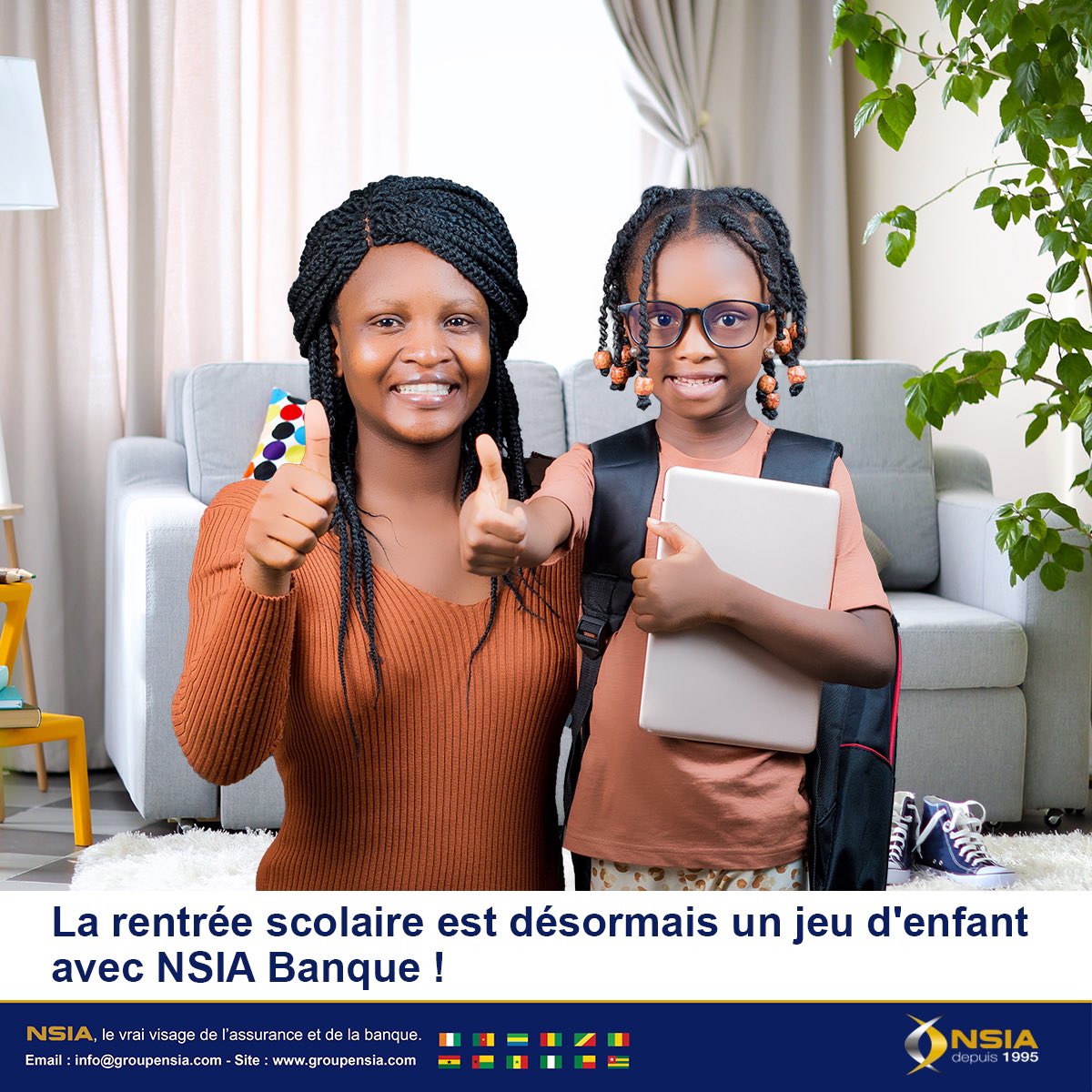 GroupeNsia's tweet photo. C'est la rentrée scolaire mais aussi la rentrée des prêts Études chez NSIA BANQUE.
Nos conseillers clientèles vous attendent en agence.
☎️(+225) 80 200 800
#NSIABanque
#GroupeNSIA https://t.co/cKD2tuCPpa
