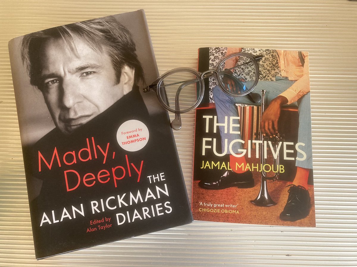 Chedgee's tweet photo. Absolutely thrilled with my #BookPost from @canongatebooks #MadlyDeeplyTheAlanRickmanDiaries and #JamalMahjoub #TheFugitives Thank you! https://t.co/axtNxZSIrT