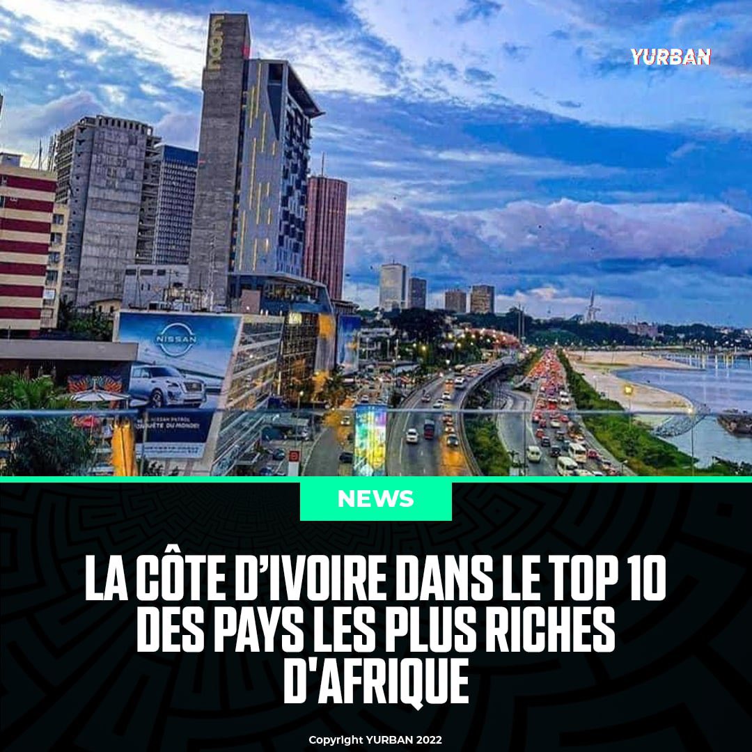 Y_urbn's tweet photo. Selon le dernier classement du FMI La Côte d’Ivoire 🇨🇮 devient le premier pays d'Afrique francophone à entrer dans le Top 10 des pays les plus riches d'Afrique. https://t.co/YjTowqUIeC
