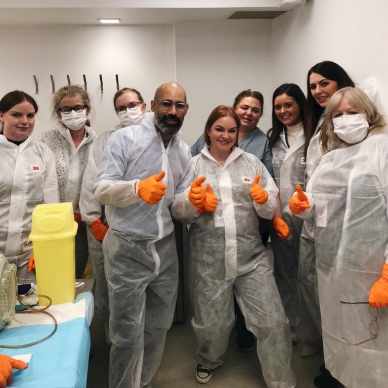 TVNAI2's tweet photo. The Irish contingency in attendance at a great bioskills session on NPWT hosted by Ibby Younis in the Royal Free Hospital and @3MSkinWoundCare 
#tvnai #tissueviability #negativepressurewoundtherapy #royalfree #tvns #professionaldevelopment https://t.co/sBixeVIbVD