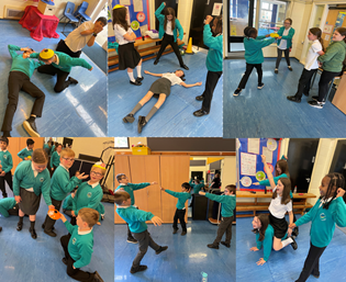 Yr 5/6 were visited by <a href="/ArtisFdn/">Artis</a>. We learnt about the Battle of Hastings, freeze-framed the journey of William Duke of Normandy becoming William the Conqueror, Wars of the Roses and continued to act out the journey leading to Richard III being defeated at the Battle of Bosworth.