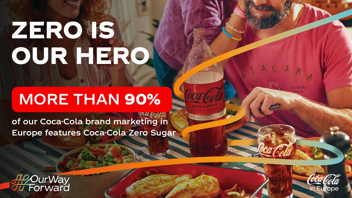 CocaCola_EU's tweet image. Zero is our Hero. 
This is why 90%+ of our Coca-Cola brand marketing in Europe features Coca-Cola Zero Sugar. We support the EU’s ambition to create healthier food environments and are taking action to make a positive difference. ​

#OurWayForward #LessSugarMoreChoice