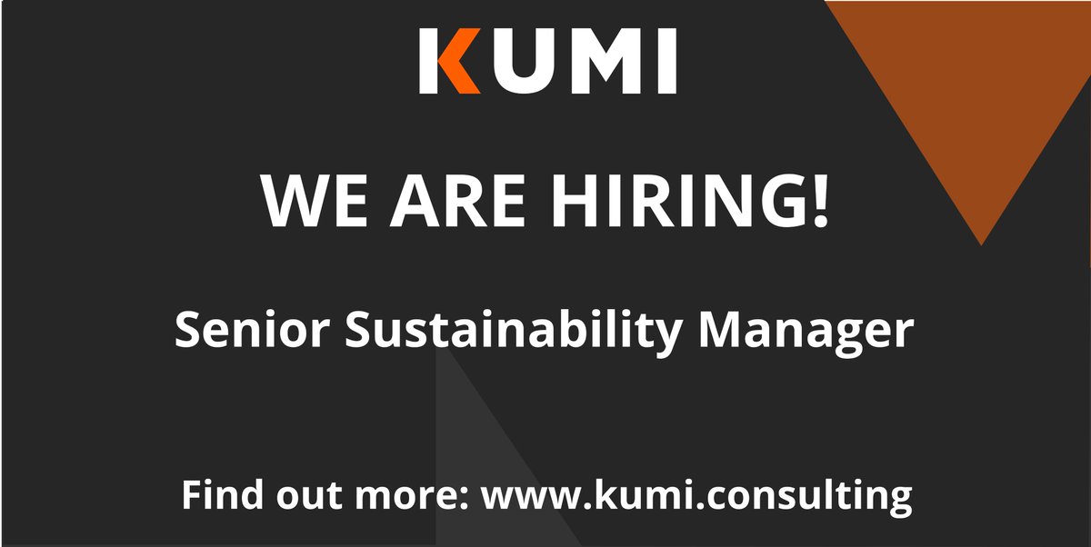 📣 KUMI IS HIRING! 📣

Are you looking to work at a fast-paced and growing sustainability consultancy focused on building responsible supply chains? If you think you are a good fit for this role, we'd love to hear from you.

Find out more ➡️lnkd.in/e5fCz_3E
