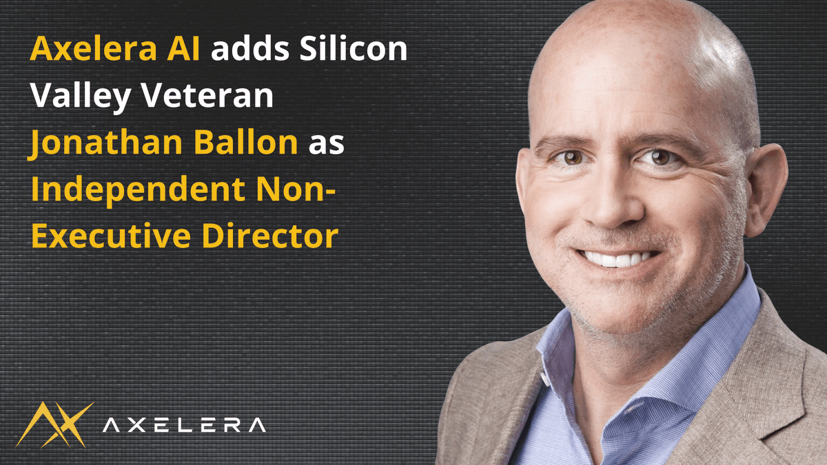 AxeleraAI's tweet photo. We're incredibly proud to announce that Jonathan Ballon @IMJB2U has joined Axelera AI as Independent Non-Executive Director. https://t.co/LclM15oejr #ArtificialIntelligence #edgeai #startup https://t.co/4MLW6Ghvid