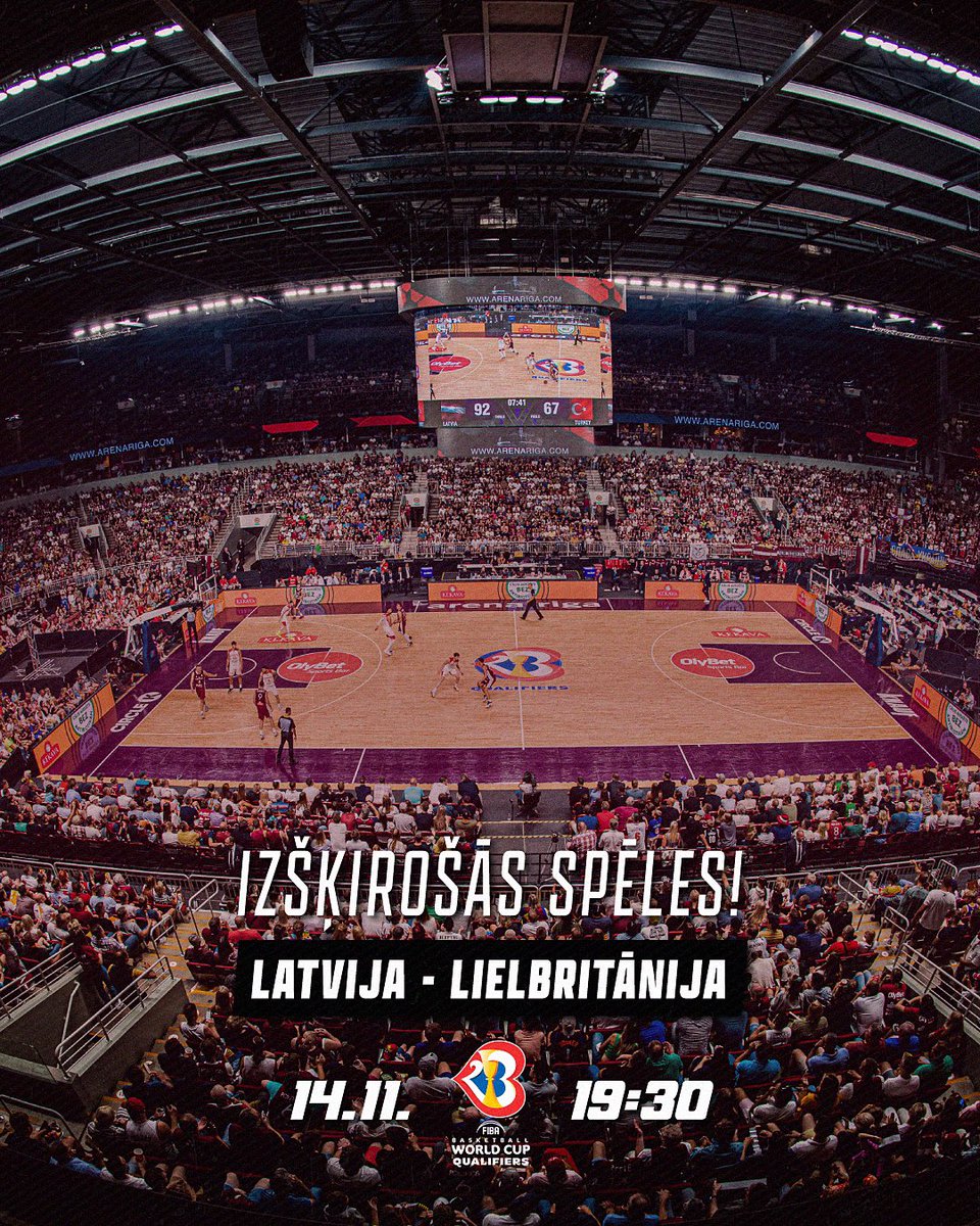 ❗️<a href="/FIBA/">FIBA Basketball</a> pārceļ Latvijas – Lielbritānijas spēli dienu vēlāk -  uz 14.novembri plkst. 19:30❗️

📍Iegādātās biļetes, protams, būs derīgas arī uz 14. novembri, bet, ja tomēr nevarat apmeklēt spēli, biļetes var atgriezt 🎟️ līdz 31. oktobrim

Vairāk info:
latvijav.basket.lv/fiba-parcelusi…