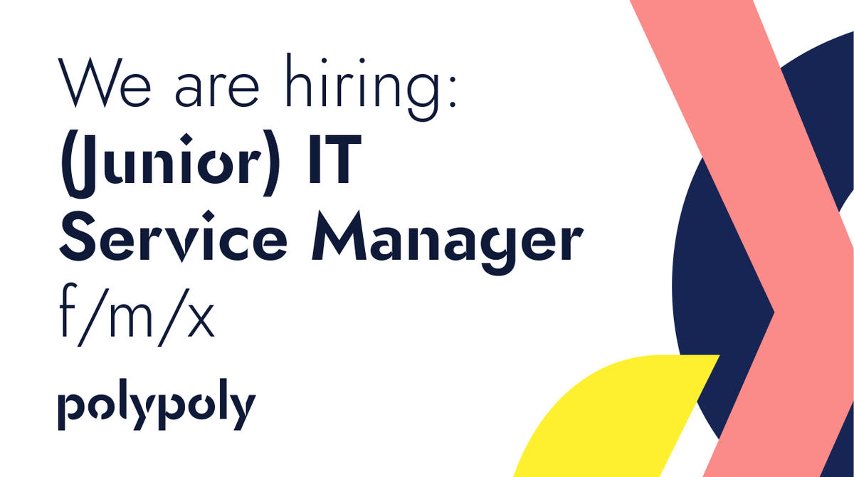 polypoly's tweet image. 🚨We are #HIRING
#polypoly is looking to fill several positions. One of these positions is as
• (Junior) #IT Service Manager in
• part/full-time to
• support us #remotely 
The chance for your talent to shine is here and now – join us!
More details here polypoly.jobs.personio.de/job/759307?dis…
