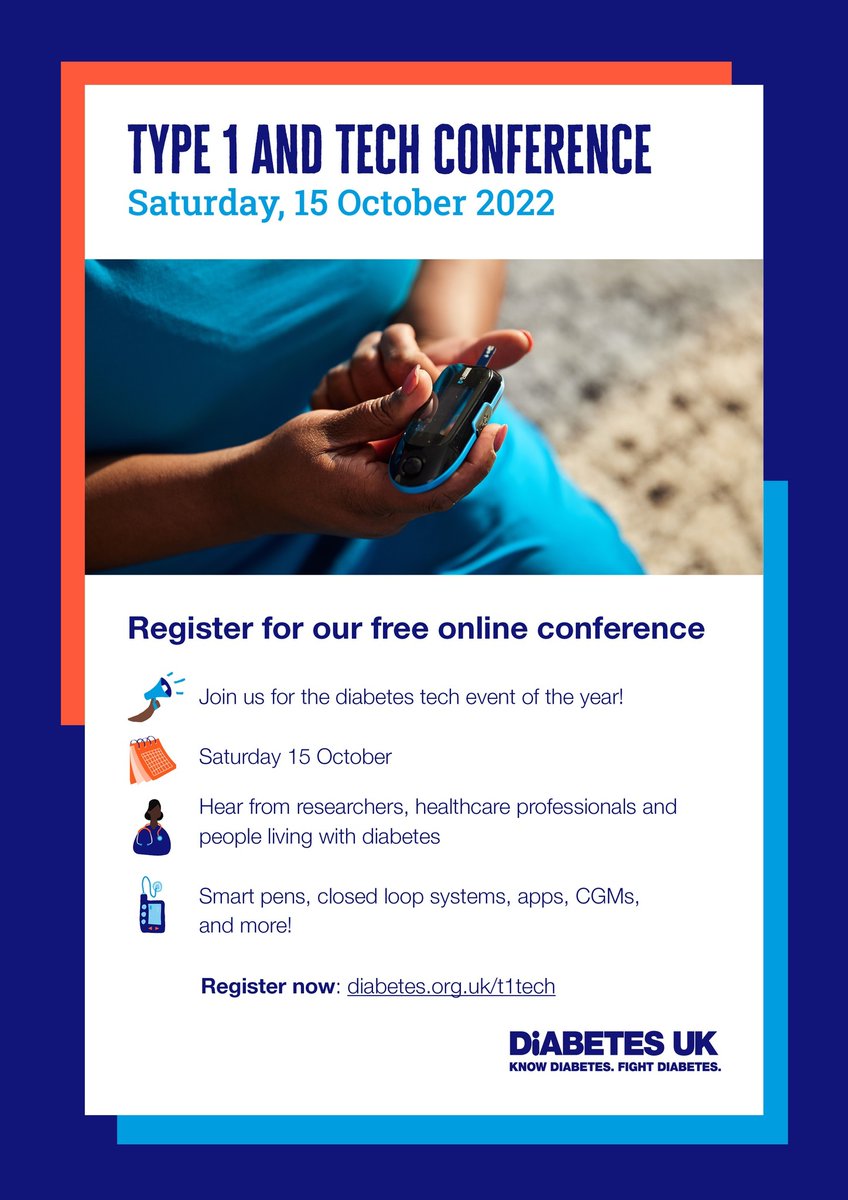 The Type 1 and Tech conference is back this Saturday!

This FREE event will be online, with something for everyone. We’ll hear from researchers, healthcare professionals and people living with diabetes: Join here: orlo.uk/i6V2n