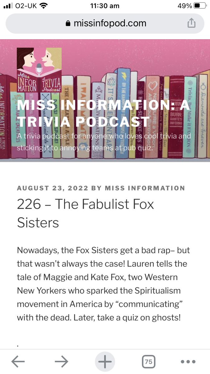 Was googling myself (as you do) and came across this delightful episode of @missinfopod whose title was inspired by my own. I blush!

Tix still available for the 30 November show <a href="/CrazyCoqs/">Crazy Coqs</a>!!

tickets.crazycoqs.com/tickets/series…