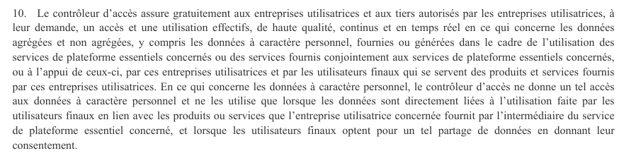 Le DMA est paru au JOEU aujourd'hui et l'article 6 al. 10 concerne très directement <a href="/caliopen_org/">CaliOpen</a> puisqu'il nous permettra (si nous avons du soutien) d'intégrer de nouveaux services à la messagerie globale.

eur-lex.europa.eu/legal-content/…