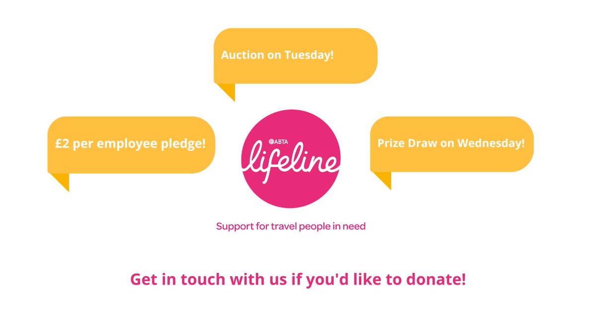 ABTALifeLine's tweet photo. ✨Join our £2 per employee pledge. ✨

No matter how big or small your company all those £2s will make a difference to the lives of people in our travel community struggling right now. Get in touch with @TheTravelConv @TrudieClements1 or email lifeline@abtalifeline.org.uk https://t.co/wycFzMPaPx
