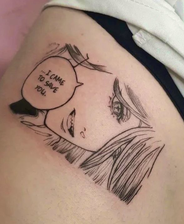 thrnsoflove's tweet photo. Sigo con el hype del primer episodio de Chainsaw Man, así que me parece super super importante enseñar uno de mis tatuajes favoritos. Mi Powa ❤️‍🩹 #chainsawman https://t.co/kIUBUDHedy