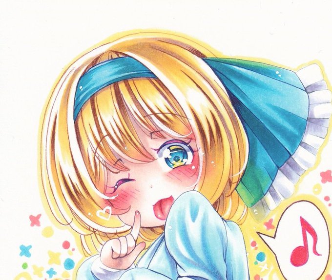 金髪や白髪大好きなので、コピックを使用して髪の塗り方や色を何パターンか試して塗っております(*'ω`*)

ご興味があればDMにてよく使用している黄色、白の番号をこっそり教えます… 