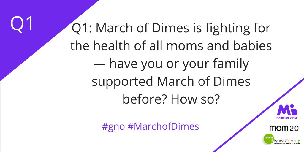 mom2summit's tweet image. Q1: MARCH OF DIMES IS FIGHTING FOR THE HEALTH OF ALL MOMS AND BABIES – HAVE YOU OR YOUR FAMILY SUPPORTED MARCH OF DIMES BEFORE? HOW SO? #MarchofDimes #gno PLS RT