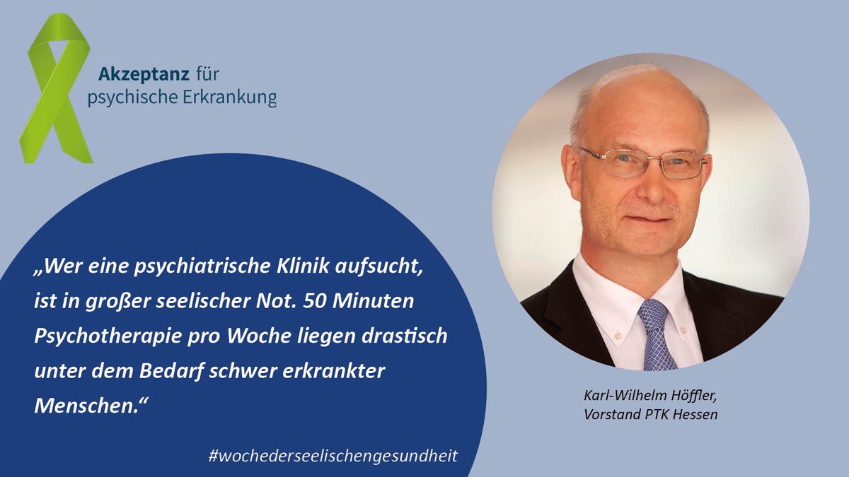 PTK_Hessen's tweet photo. #wochederseelischengesundheit💚#gba lehnte 09/22 Reform PPP-Richtlinie ab: Keine Verbesserung der psychotherapeut. Versorgung in psychiatrischen Kliniken - nicht 1 Min mehr. Wir fordern das @BMG_Bund auf, den G-BA-Beschluss zu beanstanden!#Mentalhealth @HoefflerKarlWil @ABSG_DE https://t.co/d23Rk6h7y7