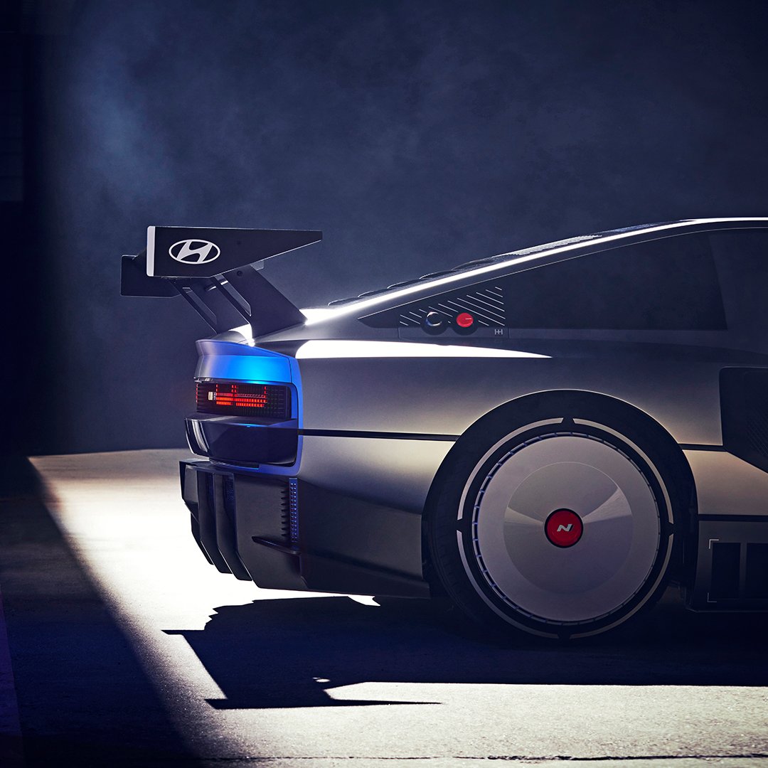 HyundaiMEA's tweet photo. N Vision 74 is a high-performance hydrogen fuel cell hybrid rolling lab inspired by both Hyundai N 2025 Vision Gran Turismo and Hyundai Pony Coupe Concept from 1974.

#HyundaiN #Neverjustdrive #Nday #NVision74 #Hydrogen #RollingLab #PonyCoupe #HyundaiN2025VisionGT https://t.co/VkA157yjFY
