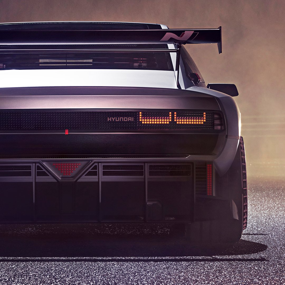 HyundaiMEA's tweet photo. N Vision 74 is a high-performance hydrogen fuel cell hybrid rolling lab inspired by both Hyundai N 2025 Vision Gran Turismo and Hyundai Pony Coupe Concept from 1974.

#HyundaiN #Neverjustdrive #Nday #NVision74 #Hydrogen #RollingLab #PonyCoupe #HyundaiN2025VisionGT https://t.co/VkA157yjFY
