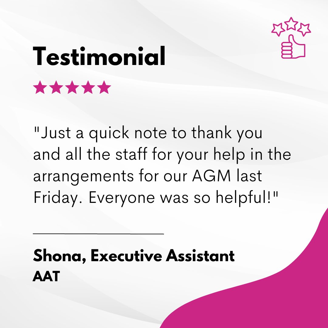🧘‍♀️ For peace of mind that everything will go smoothly, book your #meetings and #events with us 👍 ow.ly/HHXh50K9pcU <a href="/YourAAT/">AAT</a> 
-
#Eventprofs #Review #Feedback #Venue #Events #CorporateEvents #EventPlanner #London #Venues #Event #EventPlanner #CustomerService #Service